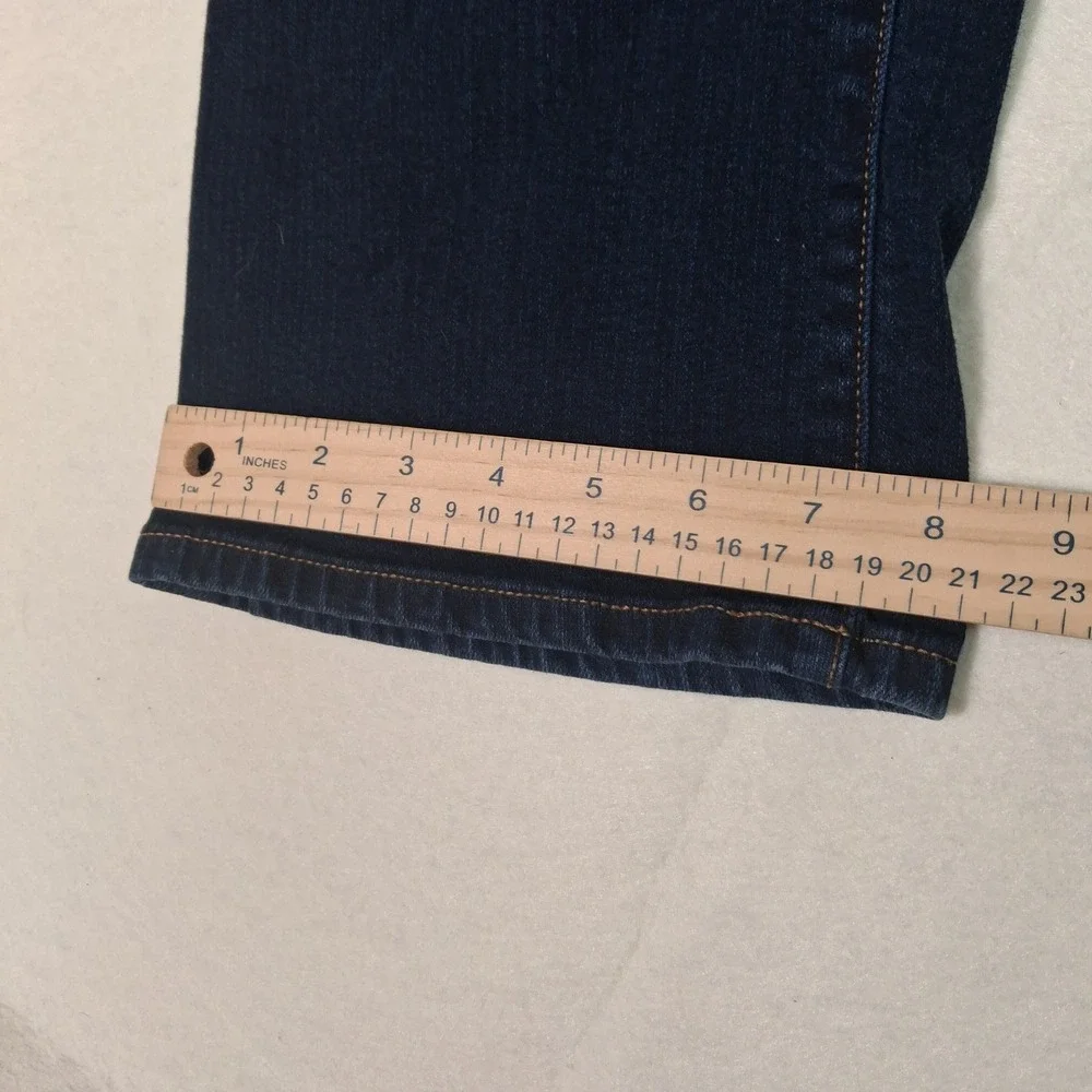 Chaps Denim Jeans Womens 14 Blue Straight Leg Dark Wash Stretch Classic
